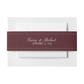 Wine and Romance Burgundy Names and Date Wedding Invitation Belly Band