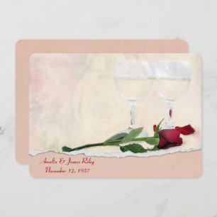 Wine and Rose Anniversary Party Invitation