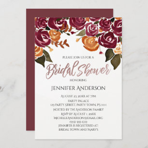 Wine and Roses Bridal Shower Invitation
