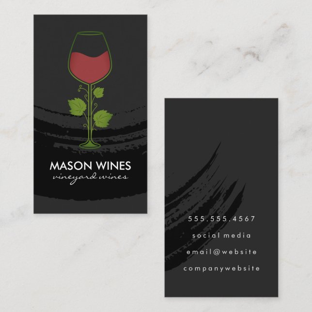 Wine and Vine Logo Business Card (Front/Back)