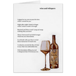 Wine and whispers card with poem