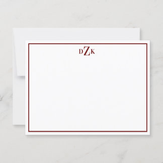 Wine and White Sophisticated Elegant Flat Note Postcard