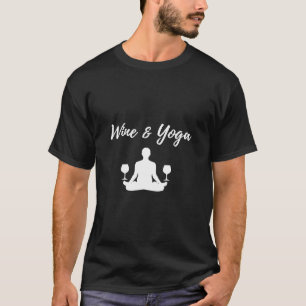 Wine and Yoga Funny Spiritual Meditation Gif  T-Shirt