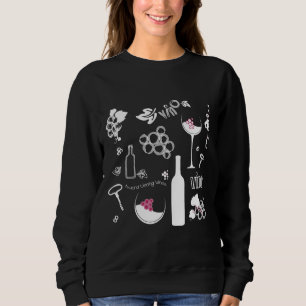 Wine Background Pattern Dark Sweatshirt