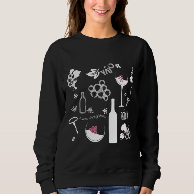 Wine Background Pattern Dark Sweatshirt (Front)