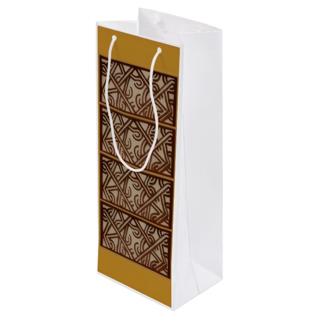 Wine Bag with unique Gold Art (Back Angled)