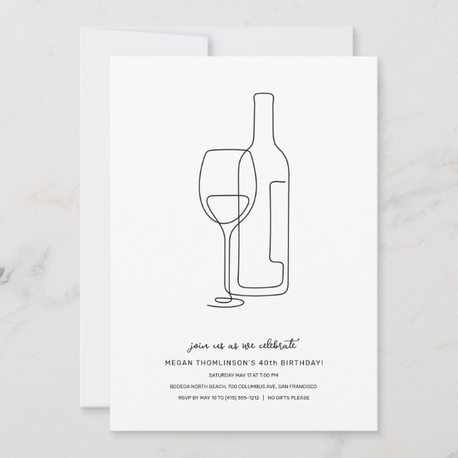 Wine Bar Birthday Invitation (Front)