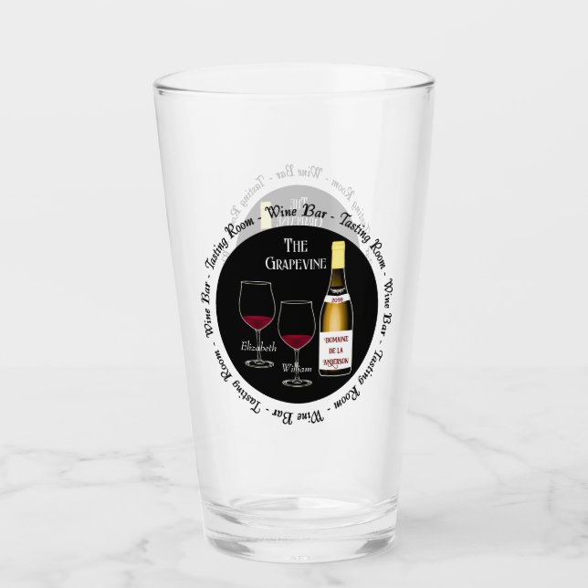 Wine Bar Tasting Room Man Woman Cave Bar Beer Glass (Front)