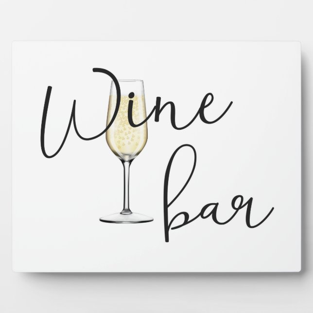 Wine bar wedding sign Tabletop Plaque with Easel (Front)