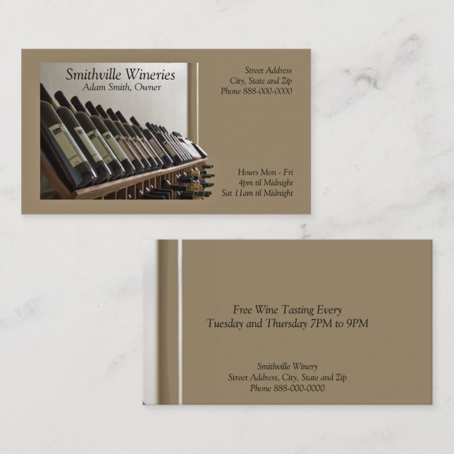 Wine Bar Winery Business Card (Front/Back)