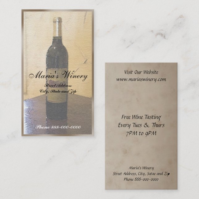 Wine Bar Winery Business Card (Front/Back)