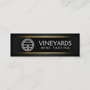 Wine Barrel   Black Carbon Fibre Pattern Mini Business Card