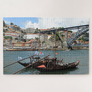 Wine barrel boats, Porto, Portugal Jigsaw Puzzle