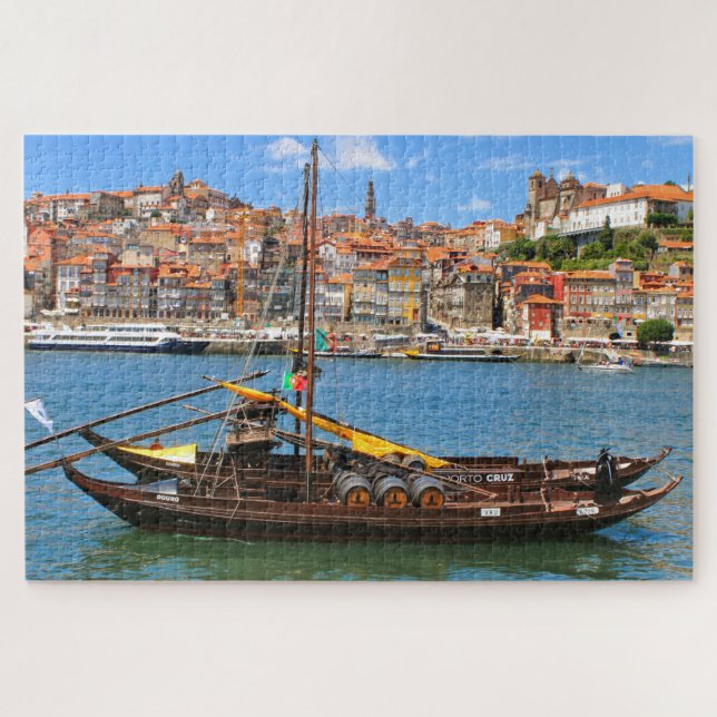 Wine barrel boats, Porto, Portugal Jigsaw Puzzle (Horizontal)