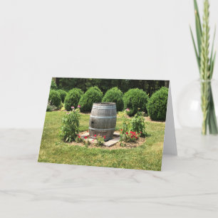 Wine Barrel Garden Decor, Chateau Morrisette, VA Card