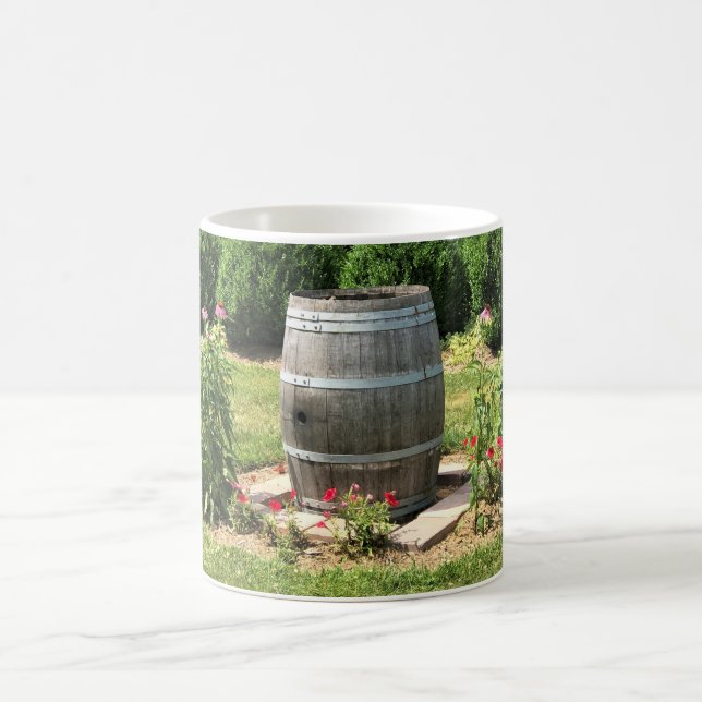 Wine Barrel Garden Decor, Chateau Morrisette, VA Coffee Mug (Center)