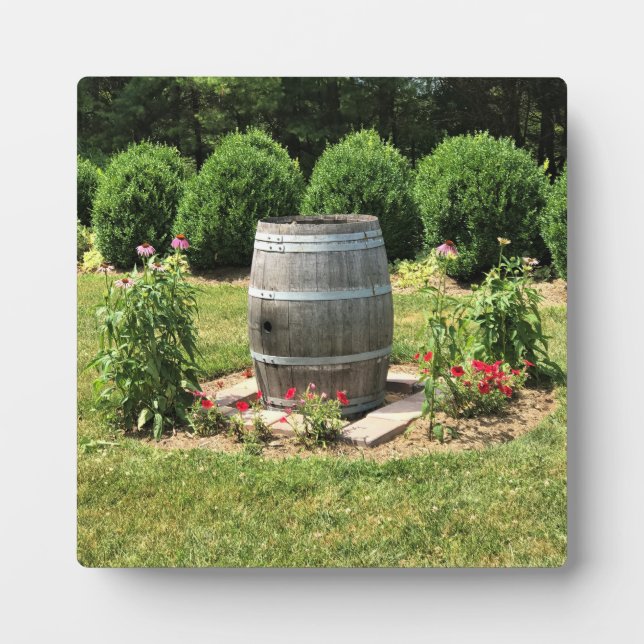 Wine Barrel Garden Decor, Chateau Morrisette, VA Plaque (Front)
