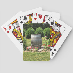 Wine Barrel Garden Decor, Chateau Morrisette, VA Playing Cards