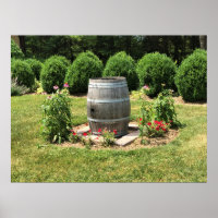 Wine Barrel Garden Decor, Chateau Morrisette, VA