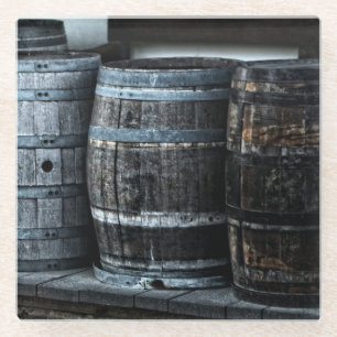 Wine Barrel- Glass Coaster