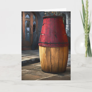 Wine Barrel Rustic Red Top Card