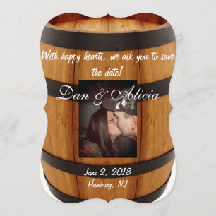 Wine Barrel Save the Date