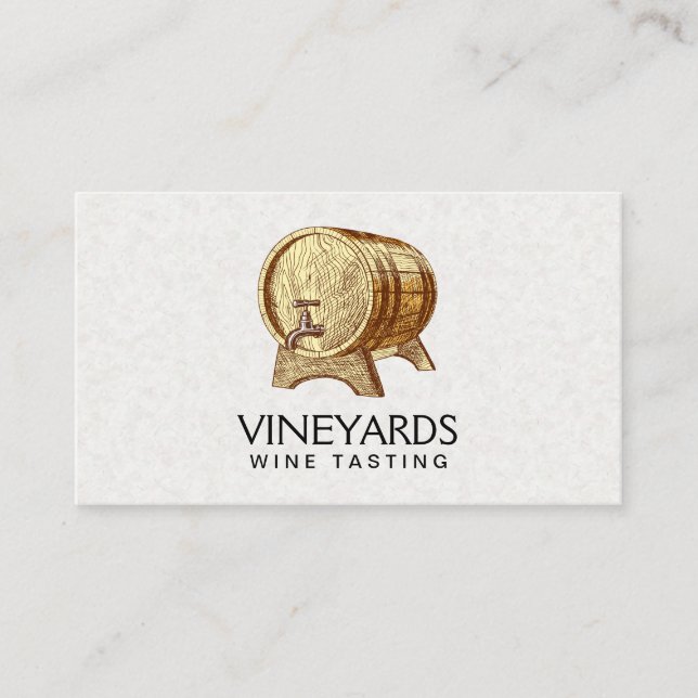Wine Barrel Sketch Business Card (Front)