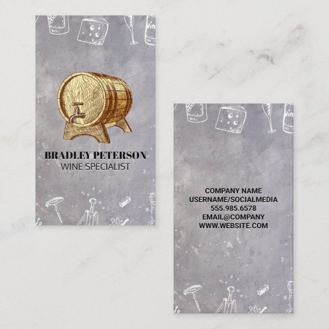 Wine Barrel | Sommelier Business Card (Front/Back)