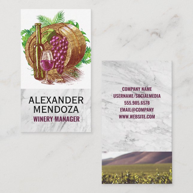 Wine Barrel | Vineyard Business Card (Front/Back)