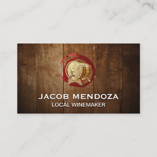 Wine Barrel | Wine Stain Business Card (Front)