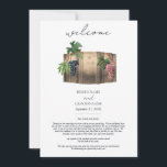 Wine Barrel Winery Vineyard Wedding Itinerary<br><div class="desc">A beautiful watercolor wine barrel winery vineyard wedding design. A unique design that uses white watercolor wine barrel and grapes as the focus. A modern vineyard grapes design with traditional am modern elements. A rustic winery wedding Itinerary program card design with modern elements. Matching wedding invitations and other stationery items...</div>