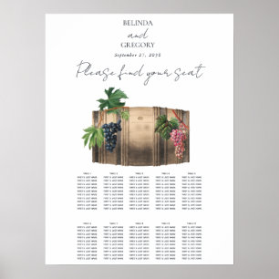 Wine Barrel Winery Vineyard Wedding Seating Chart