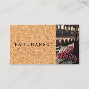 Wine Barrels   Grapes   Bottle   Cork  Business Card