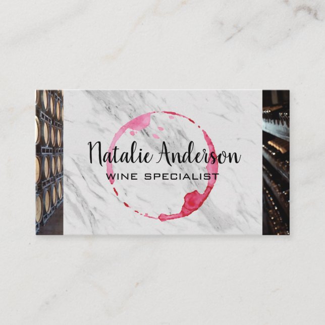 Wine Barrels | Wine Bottles Business Card (Front)