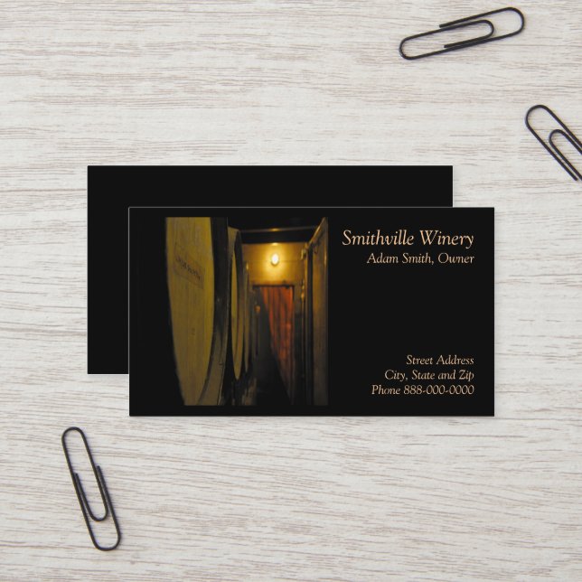 Wine Barrels Winery Business Card (Front/Back In Situ)
