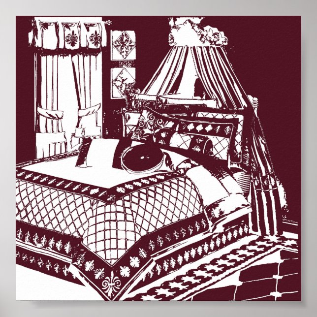 Wine Bedroom Sketch Poster (Front)