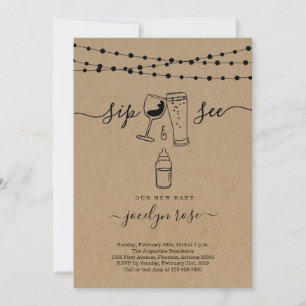 Wine & Beer Sip & See Invitation