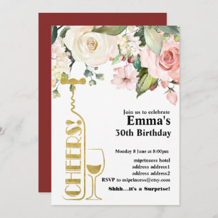 Wine birthday invitation