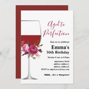 Wine birthday invitation, Aged to Perfection Invit Invitation