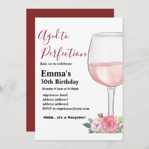Wine birthday invitation, Aged to Perfection Invitation