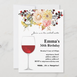 Wine birthday invitation, Aged to Perfection Invitation
