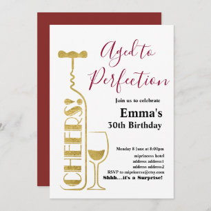 Wine birthday invitation, Aged to Perfection Invitation