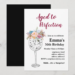 Wine birthday invitation, Aged to Perfection Invitation