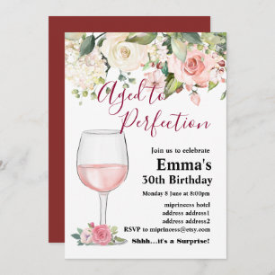 Wine birthday invitation, Aged to Perfection Invitation