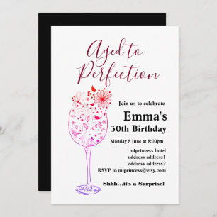 Wine birthday invitation, Aged to Perfection Invitation