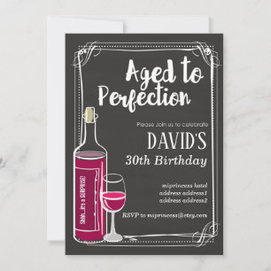 Wine birthday invitation, Aged to Perfection Invitation