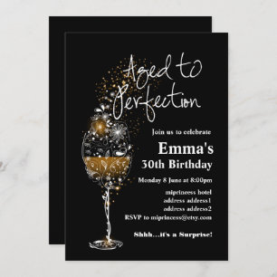 Wine birthday invitation, Aged to Perfection Invitation
