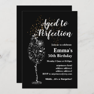 Wine birthday invitation, Aged to Perfection Invitation