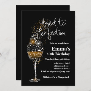 Wine birthday invitation, Aged to Perfection Invitation