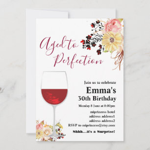 Wine birthday invitation, Aged to Perfection Invitation